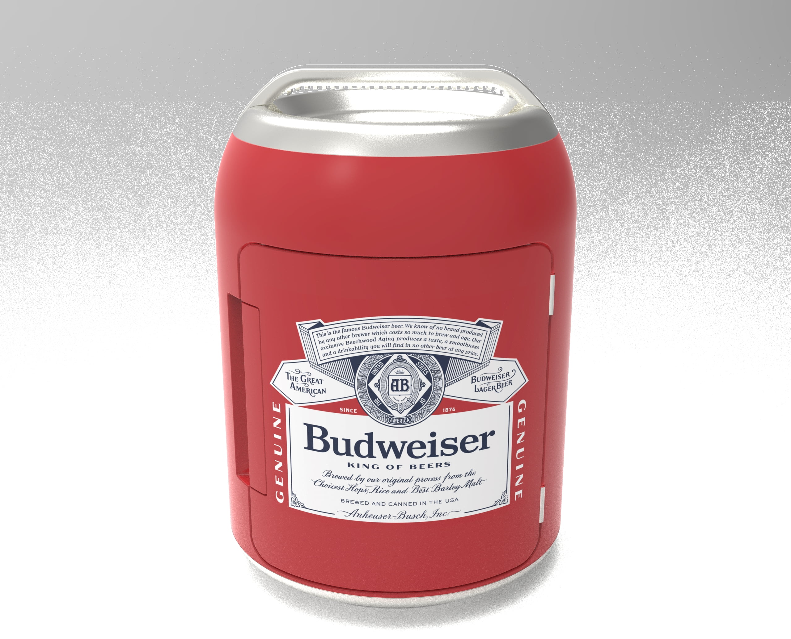 Budweiser Portable 6-Can Mini Personal Fridge Cooler, Beverage Shaped