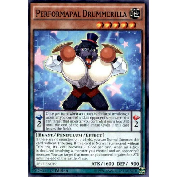 YuGiOh Star Pack Battle Royal Starfoil Performapal Drummerilla SP17-EN019