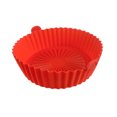 thumbnail image 1 of Forros redondos para freidora de aire Bandeja para freidora de aire de silicona segura para alimentos Sartén para parrilla reutilizable (Rojo) Tmvgtek Libre de BPA, 1 of 5
