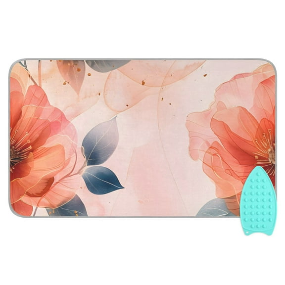 Flower Abstract Floral Ironing Board Covers Heat Resistant Ironing Pad Mat Portable for Travel Washer Dryer Table