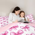 thumbnail image 5 of Castle Fairy Pink Ribbon Bow-Tie Twin Comforter Sets,Dreamy Bowknot Bedding Set, 5 of 8