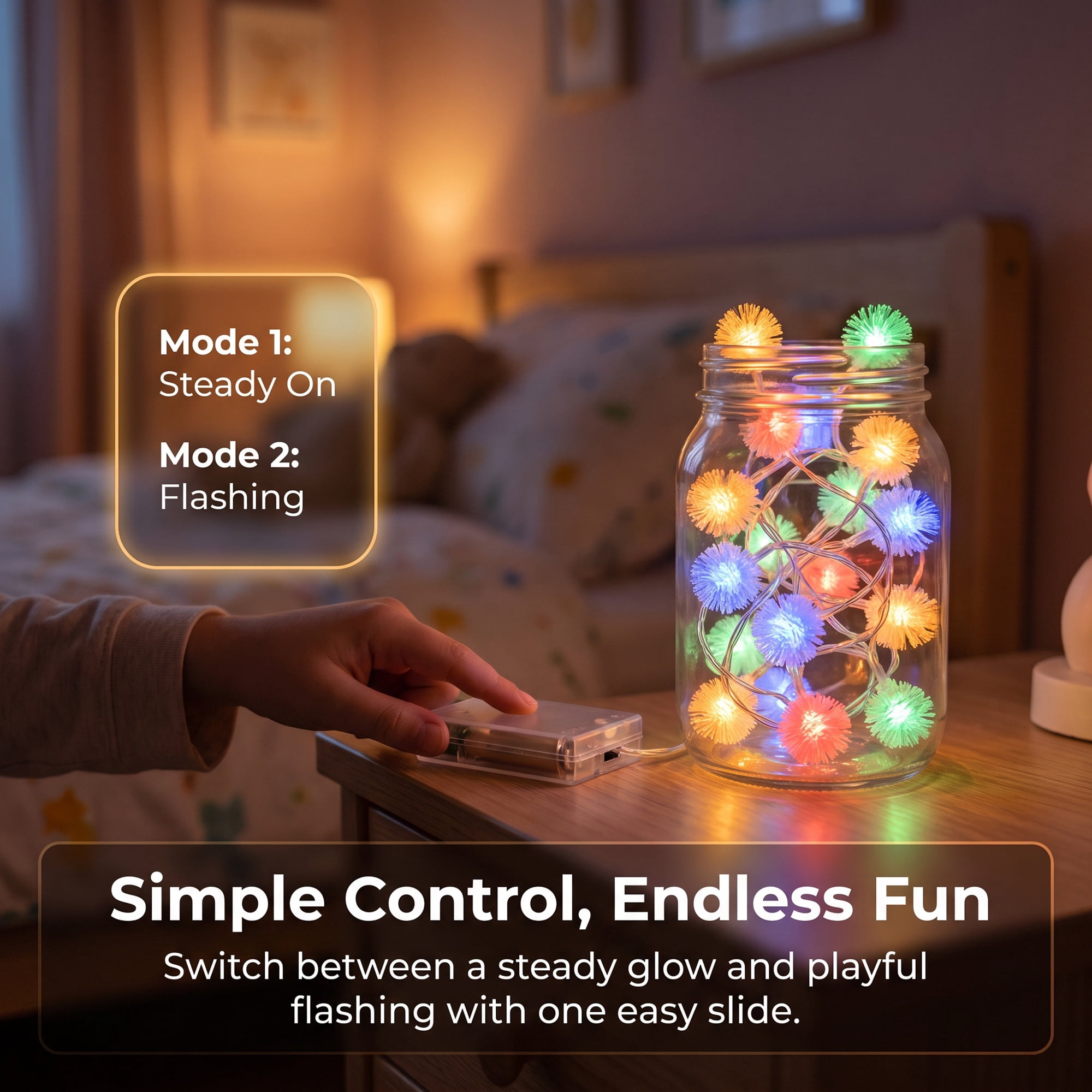 Unique Bargains Lights for Cozy Modern Fairy Lamps 9.8 ft Colorful Battery Operated
