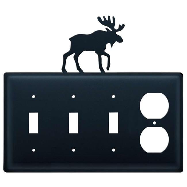 Village Wrought Iron ESSSO-19 Triple Switch & Single Outlet - Moose