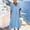 Blue, variant on QUNYINEY Cotton Linen Dresses for Women Summer Midi Short Sleeve White Sundress with Pockets Loose Fit A Line Casual V Neck Dresses