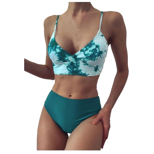 Conjunto de Bikini Bandeau para mujer, traje de baño brasileño con realce, ropa de playa