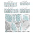 thumbnail image 3 of Kitchen Cafe Valance Curtain for Small Windows,Abstract Seamless Plants Leaves Rod Pocket Short Valances Grey and Teal Stripes on White Window Treatment Panel for Living Room/Bedroom/Bathroom,60x18in, 3 of 9