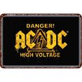 thumbnail image 1 of Placa Metal Vintage ACDC Pintura Hierro Rectangular Pared para Y Bar 30x20cm, 1 of 9