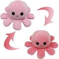 thumbnail image 1 of Pulpo de peluche reversible, pulpo de peluche de doble cara, pulpo de peluche con estado de ánimo, lindos mini peluches, peluches para niños, niñas y amigos (rosa claro-rosa oscuro), 1 of 5