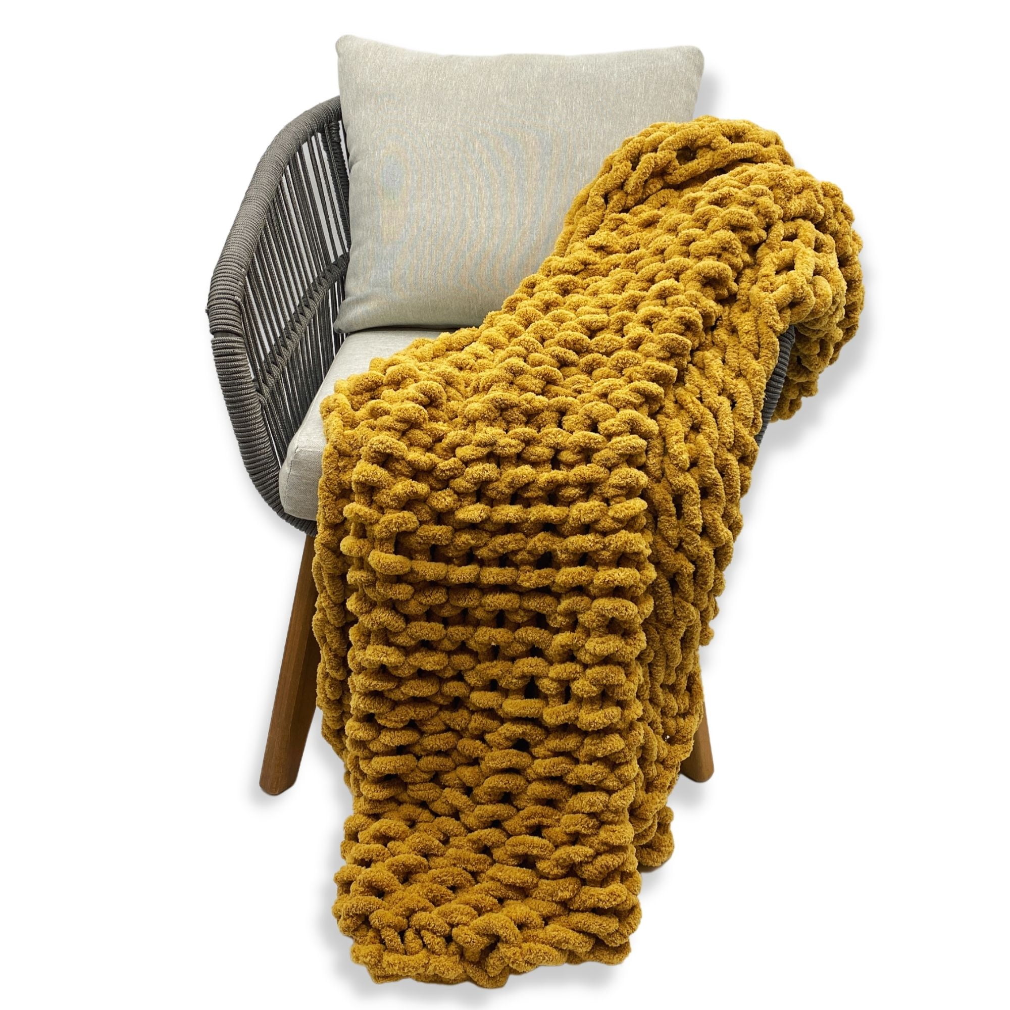 Get Cozy Large Chunky Knit Blanket 50 x 60 Luxury No Shedding Braided