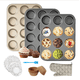 thumbnail image 1 of 3 Moldes  de Charola Para  12 Cupcakes  de Acero Anti-adherente Modelo Plata, 1 of 4