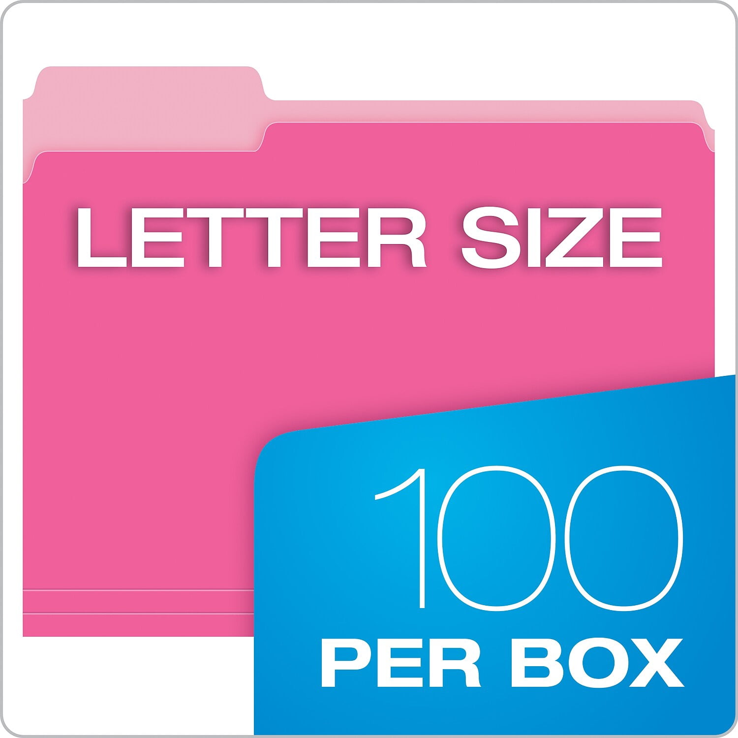 Pendaflex Interior File Folders 1/3 Cut Top Tab Letter Pink 100/Box 421013PIN