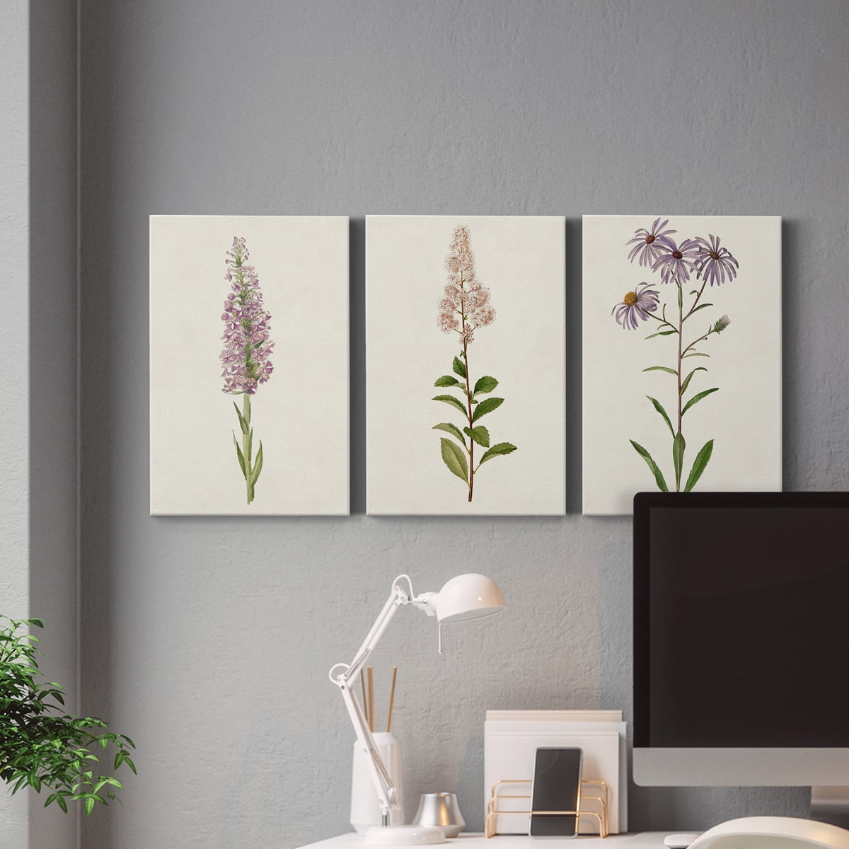 Mauve Garden Flowers I Premium Gallery Wrapped Canvas - Ready to Hang - 18 x 27 Each