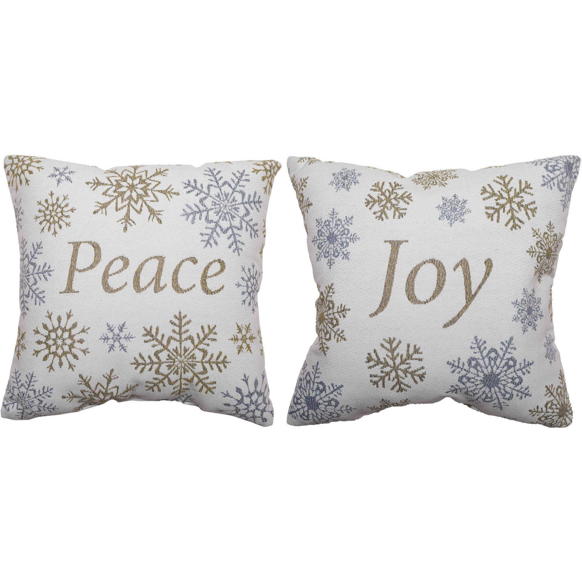 2pk Holiday Time Peace Joy Christmas Pillow Walmart Com Walmart Com