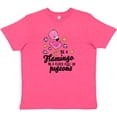 thumbnail image 3 of Inktastic Be a Flamingo in a Flock of Pigeons with Flowers Youth T-Shirt, 3 of 5