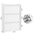 thumbnail image 2 of 8686|space-saving elegance: adjustable de madera shoe organizer almacenamiento gabinete con 3 flip cajones - ideal para para entrada o sala de estar, 2 of 10