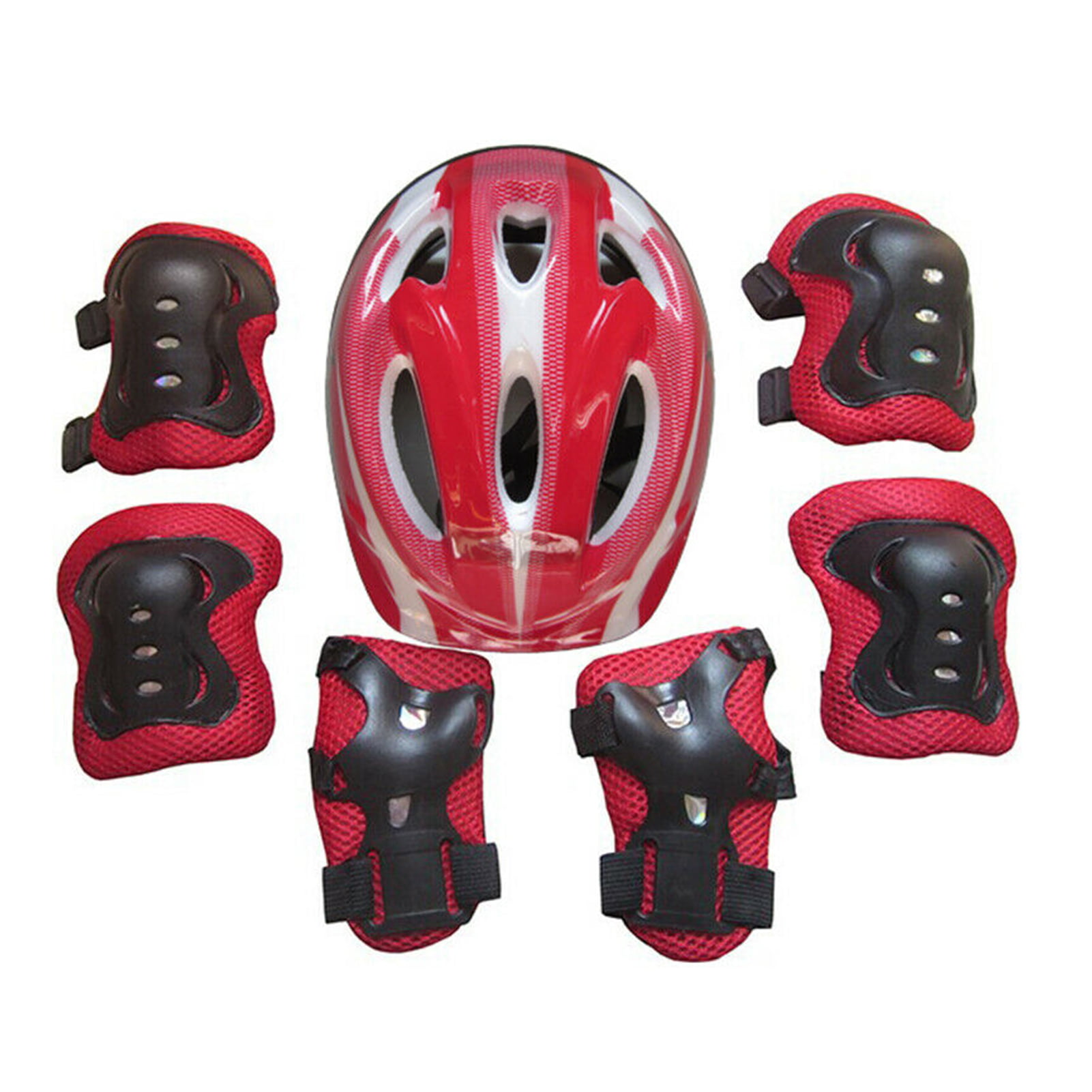 Details about   7pcs Kids Knee Elbow Head Protective Pads Wrist Guard Helmet For Roller Skating 
