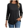 thumbnail image 1 of Sudadera con capucha gris,Camiseta informal estampada para mujer, blusa de cuello redondo y manga 3/4, mezcla de poliéster y elastano, túnica holgada para uso diario y en casa, sopatenor, 1 of 6
