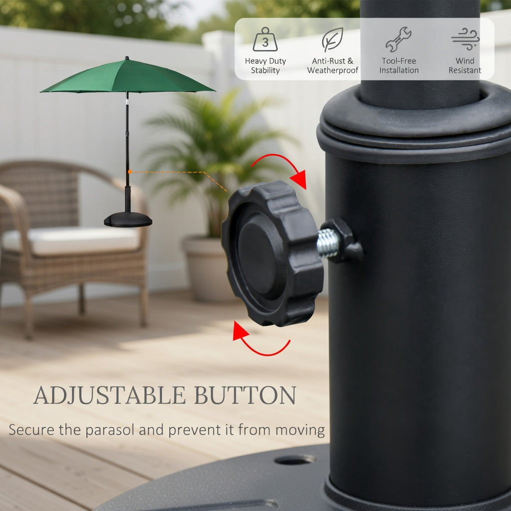 Spaco 20 Inch Heavy-Duty Cement Umbrella Base Stand, 55 lb Patio Parasol Holder for 1.3", 1.5", and 1.9" Poles, Rust-Resistant for Deck & Garden, Black