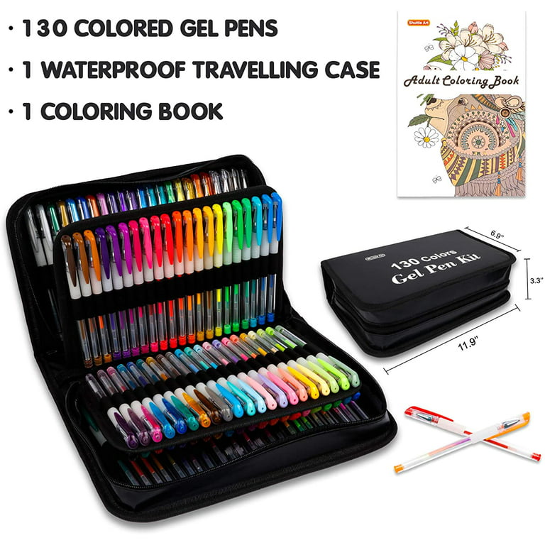 Soucolor Gel Pens for Adult Coloring Books, Deluxe 120 Pack-60
