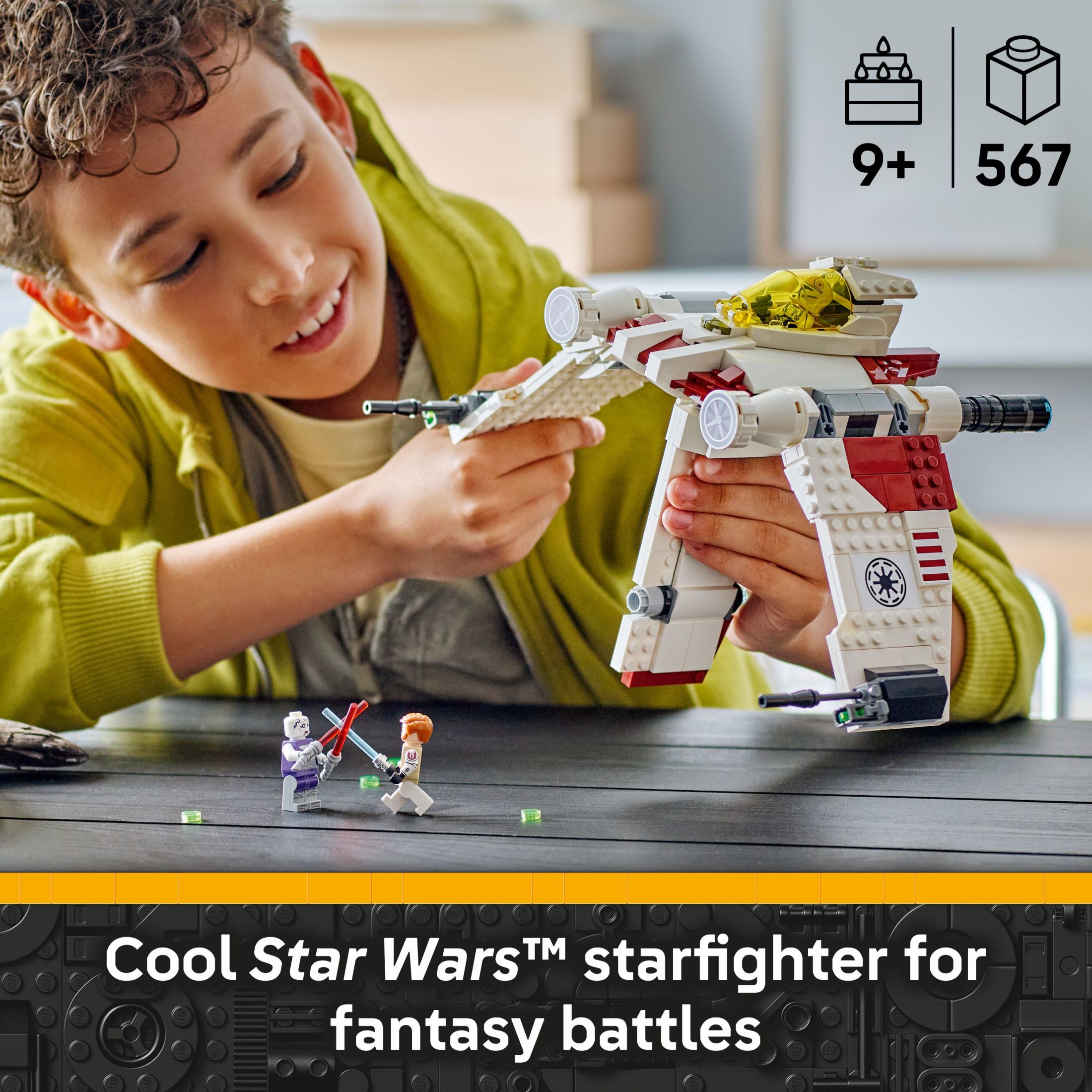 LEGO Star Wars: Las Guerras Clon Caza Estelar V-19 Torrent Juguete de Construcción - Set de Juego de Imaginación para Niños y Niñas, Mayores de 9 Años - Kit de Modelo de Nave Espacial con 3 Minifiguras - Idea de Regalo para Cumpleaños - 75432 3
