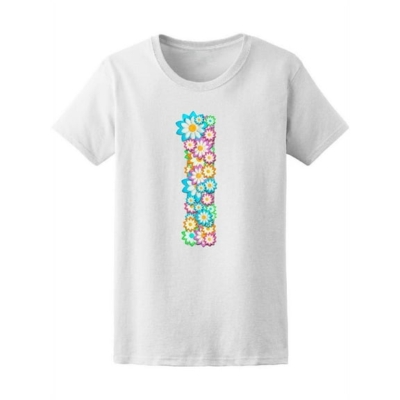 Cute 'I' Colorful Floral Letter Tee Women's -Image by Shutterstock