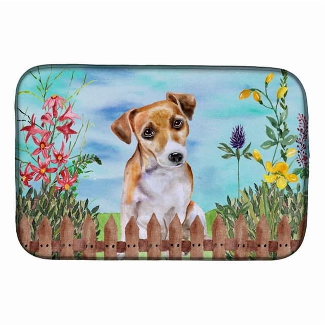 Carolines Treasures CK1275DDM Jack Russell Terrier No.2 Spring Dish Drying Mat