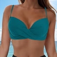thumbnail image 2 of UAYOTSE Women's Black Push Up Bikini Top Twist Front Underwire Bathing Suit,Sizes L, 2 of 9