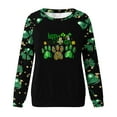 thumbnail image 4 of Happy St Patricks Day Shirt Women Dog Paw Print Sweatshirt Long Sleeve Crewneck Pullover St Patrick's Day Shamrock Graphic Shirts, 4 of 5
