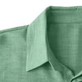 thumbnail image 5 of Cheytotty Mens Linen Blouse Button Down Short Sleeve Dress Shirt Solid Color Turndown Tee Vacation Green 2Xl, 5 of 8