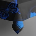 thumbnail image 3 of Black Blue Butterfly Pattern Rectangle Tablecloth 60"x84",Waterproof Polyester Rectangle Table Cloth, Wipeable Spillproof Polyester Tablecloth for Dining, Camping, Indoor and Outdoor, 3 of 5