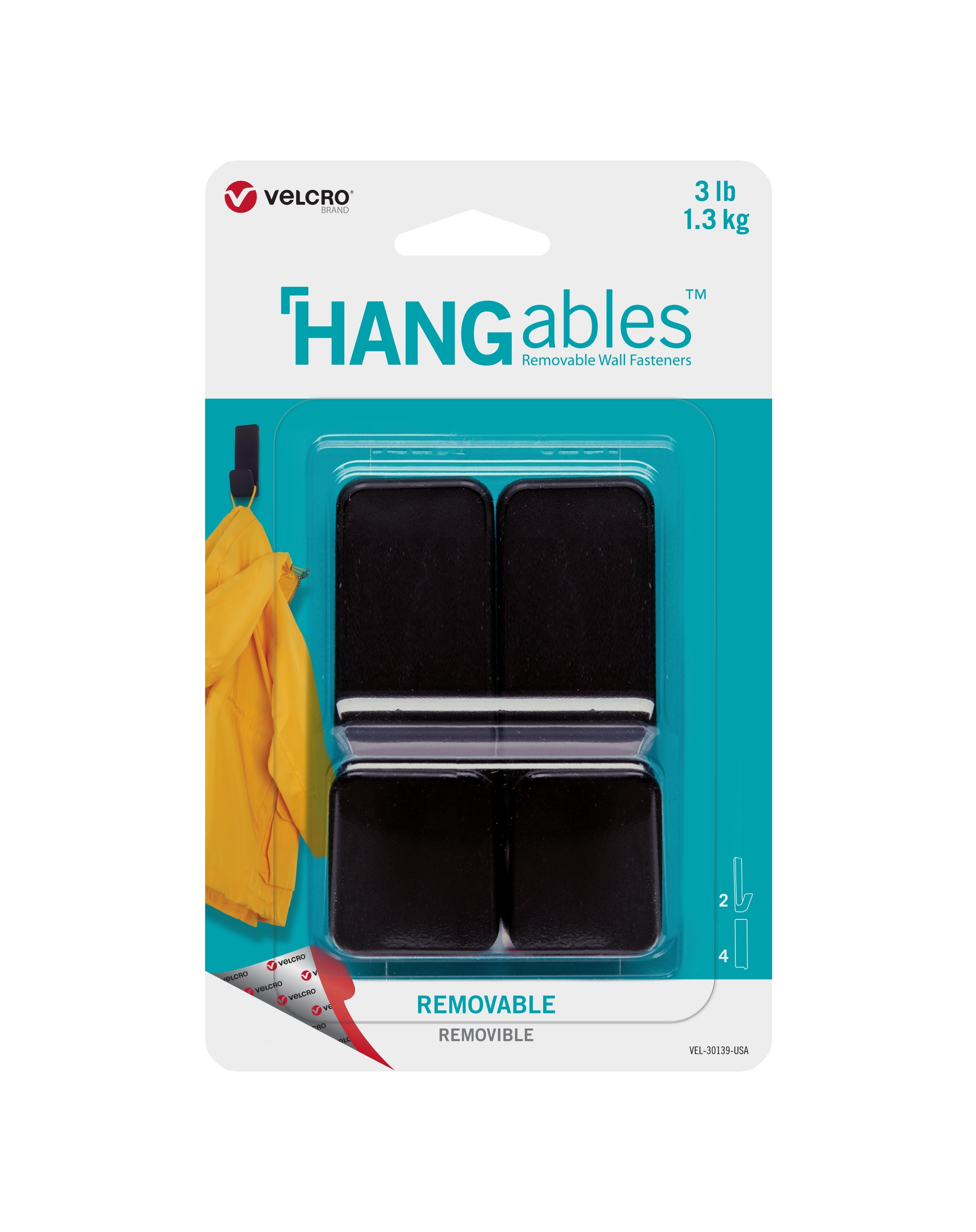 VELCRO Brand HANGables Removable Wall Hooks EasytoRemove Wall