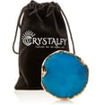 thumbnail image 4 of CRYSTALFY: Crystal Phone Grip & Phone Stand with Authentic Natural Blue Druzy Quartz Gemstone with Gold Edge Swappable Top, Expandable Collapsible Holder for Smartphones and Tablets, 4 of 6