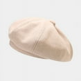 thumbnail image 6 of CoCopeanut Topi Baret Musim Dingin untuk Wanita Baret Warna Solid Beanies Wanita Mode Gadis Musim Gugur Hangat Gorros Topi Wanita Gadis Artis Perancis, 6 of 6