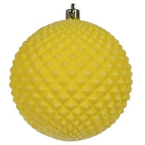 Vickerman 2.75" Yellow Durian Glitter Ball Ornament, 12 per Bag