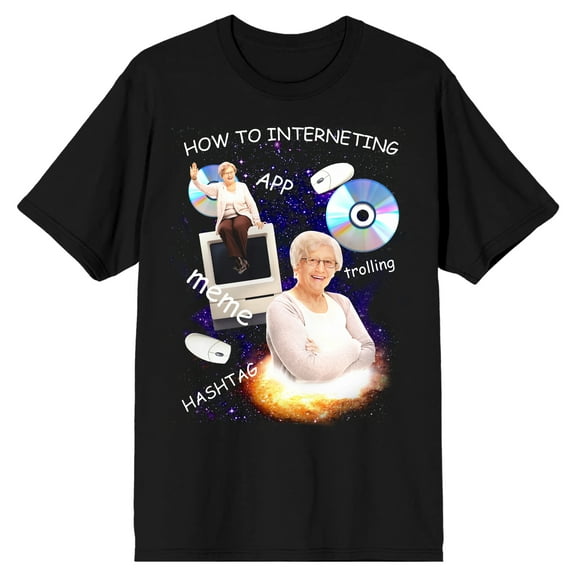 Grandma How To Interneting Men's Black T-shirt-Medium