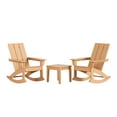 thumbnail image 2 of WestinTrends Ashore 3 Piece Patio Rocking Chair Set, All Weather Poly Lumber Adirondack Rocker Bistro Set Porch Patio Chairs Set of 2 with Large Side Table, Teak, 2 of 11