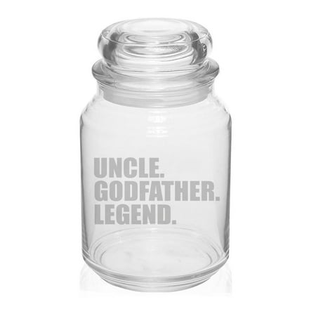 26 oz Glass Candy Jar Apothecary Storage Jar Gift Uncle Godfather Legend For Brother Uncle