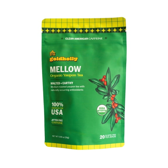 Goldholly Organic Yaupon Tea Bags – Mellow Medium Roast, 20 Count | American Organic Tea