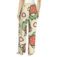 thumbnail image 3 of Uemuo Frog Hold Strawberry Pattern Women's Wide Leg Palazzo Lounge Pants with Pockets Light Weight Loose Comfy Casual Pajama Pants-Large, 3 of 9