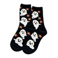 thumbnail image 5 of Halloween Cartoon Crew Socks, Festive Pumpkin Ghost Black Cat Pattern Long Socks, Soft Cozy Casual Hosiery for Women Halloween Party Home Daily Wear Holiday Gift, 5 of 5