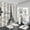 Light Grey, variant on 4Pcs Paris Eiffel Tower Shower Curtain Sets Bathroom Set Decor with Non-Slip Rugs Bath U-Shaped Mat Toilet Lid Cover Waterproof Vintage Word Art Bathroom Curtains Shower Set with 12 Hooks