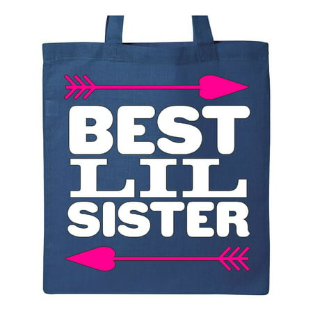 Best Lil Sister Tote Bag Royal Blue One Size
