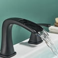 thumbnail image 3 of CES Waterfall Widespread Bathroom Faucet Matte Black with Metal Pop Up Drain Faucet Supply Lines, 3 of 7