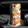 thumbnail image 3 of 20oz Fall Pumpkins Leaves Pattern Skinny Tumblers Stainless Steel Tumbler with Lid and Straw,Vacuum Insulated Double Wall Travel Tumbler Cups with Cleaning Brush for Coffee,Tea, 3 of 6