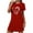 Red, variant on yillto Womens Nightdress Short Sleeve Loose Soft Night Shirts Comfy Lightweight Sleepwear Nightgowns