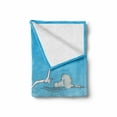 thumbnail image 2 of Seagulls Soft Flannel Fleece Blanket, Seagulls Flying in an Ombre Sky Background with Clouds Minimalistic Sketch Drawing, Cozy Plush for Indoor and Outdoor Use, 50" x 70", White Blue, by Ambesonne, 2 of 6