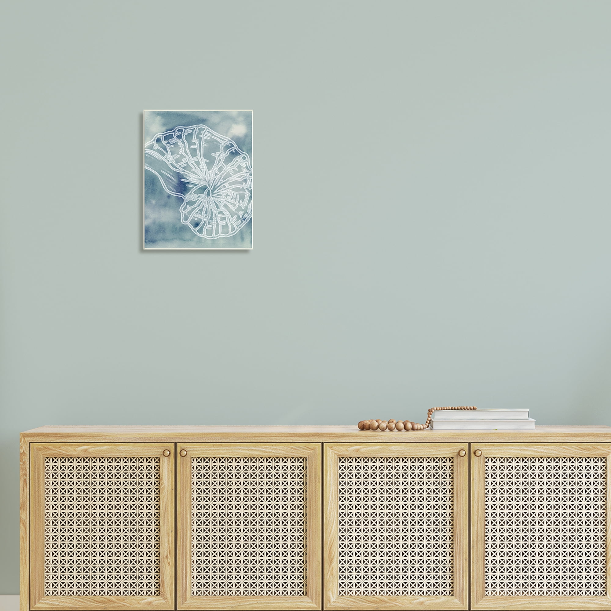 Stupell Industries Spiral Seashell Nautilus Sea Life Watercolor Pattern Graphic Art Unframed Art Print Wall Art, Design by Ziwei Li