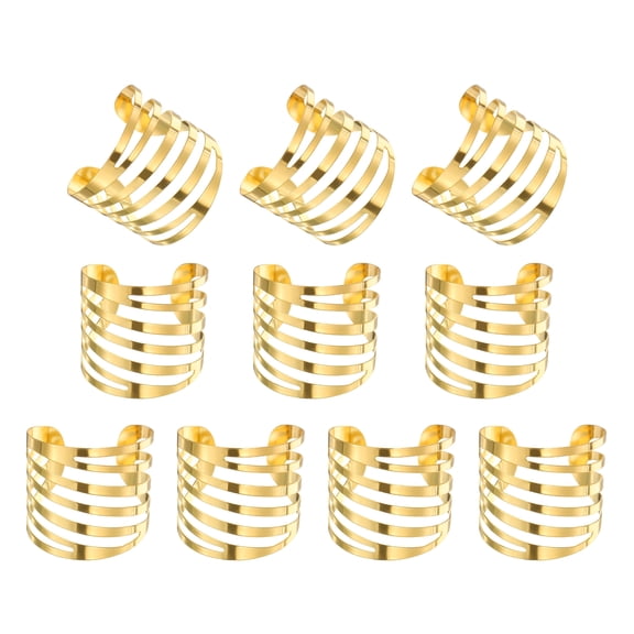 12pcs Gold Napkin Rings Metal Diagonal Wavy Shape Napkin Holders for Dinner