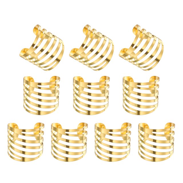 12 piezas de anillos de servilleta de metal en forma de onda diagonal para cena