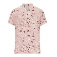 thumbnail image 4 of Lolmot Womens Floral Print Short Sleeve Tshirts V Neck Button Up Casual Tops Going Out Henry Collar Loose Fit Comfy Blouses with Pocket, 4 of 5